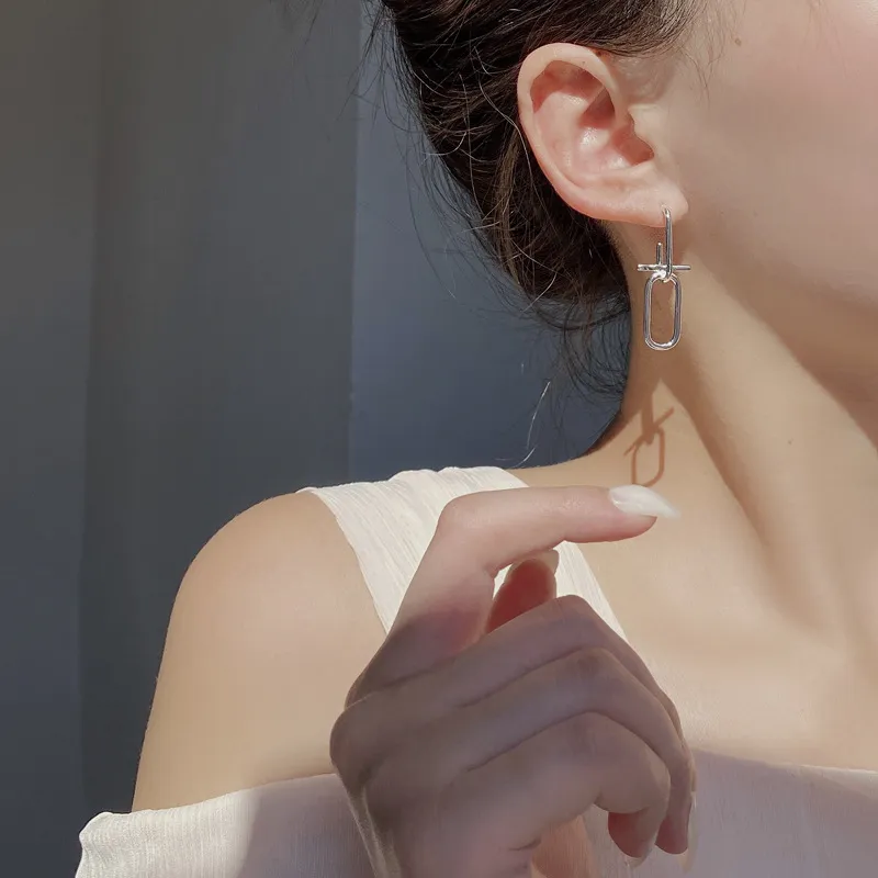 Geometric Rectangle Stud Earring 40400046 - image2
