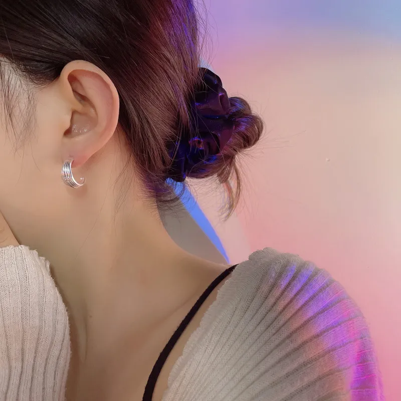Geometric Arc Stud Earring 40400047 - image2