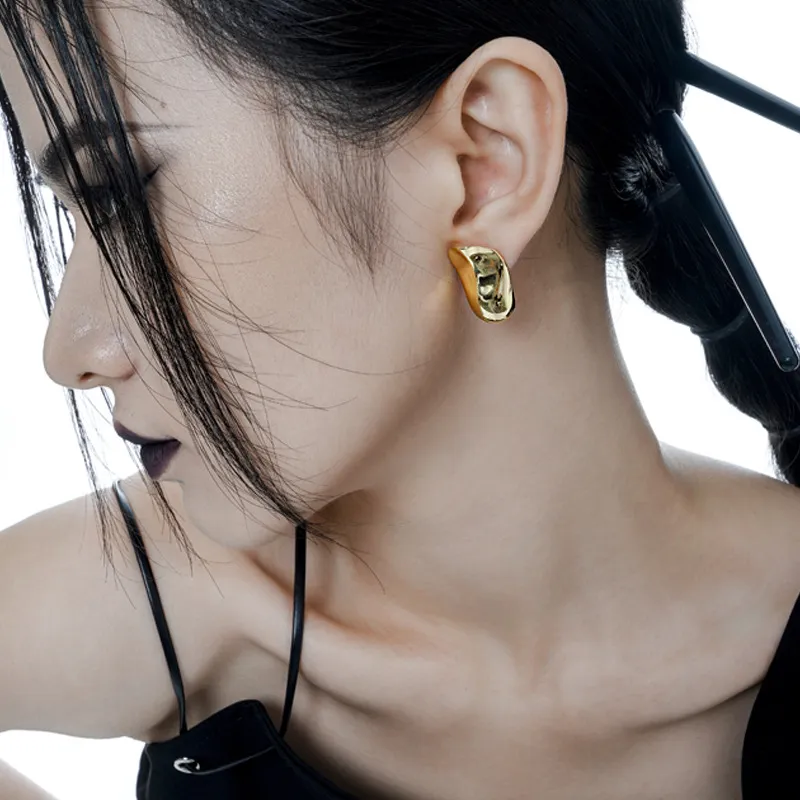 Geometric Polished Pearl Stud Earring 40400057 - image1