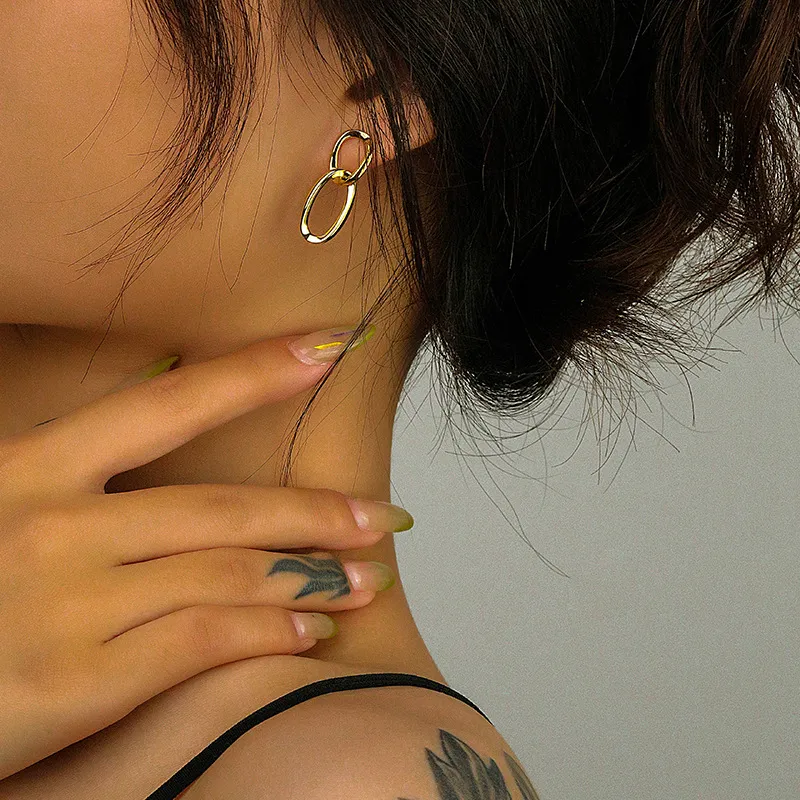 Fashion Link Chain Stud Earring 40400062 - image1