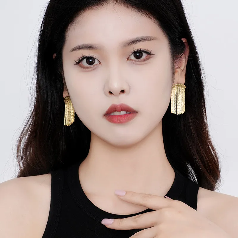 Vintage Chains Tassel Stud Earring 40400063 - image1