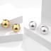 Vintage Dull Polish Semisphere Stud Earring 40400065