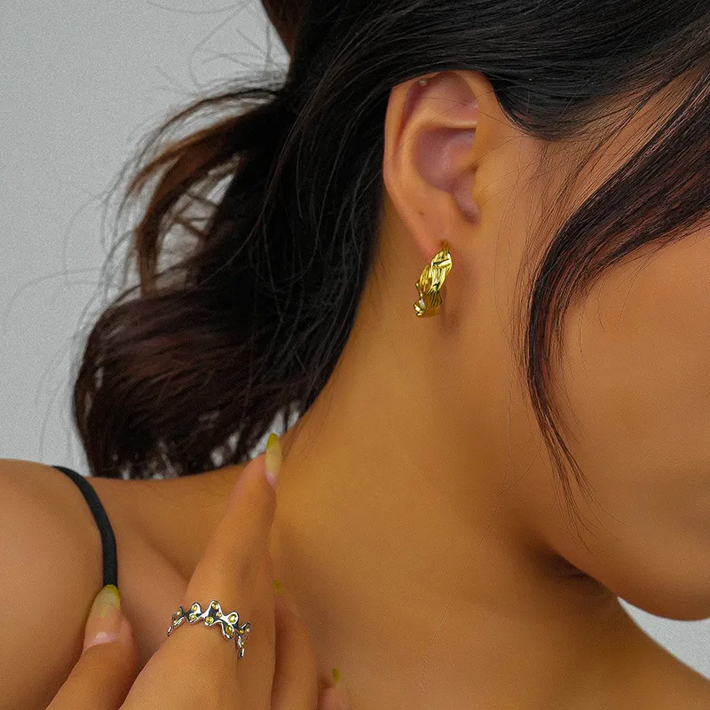 Fashion Flower Leaves Stud Earring 40400071 - image1