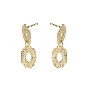 Metal Rough Oval Stud Earring 40400076
