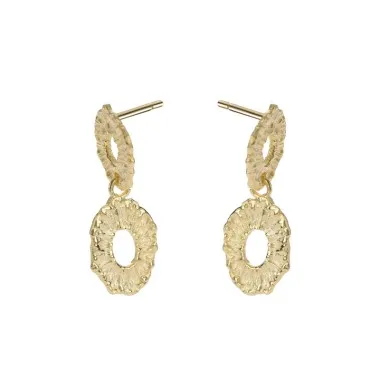 Metal Rough Oval Stud Earring 40400076