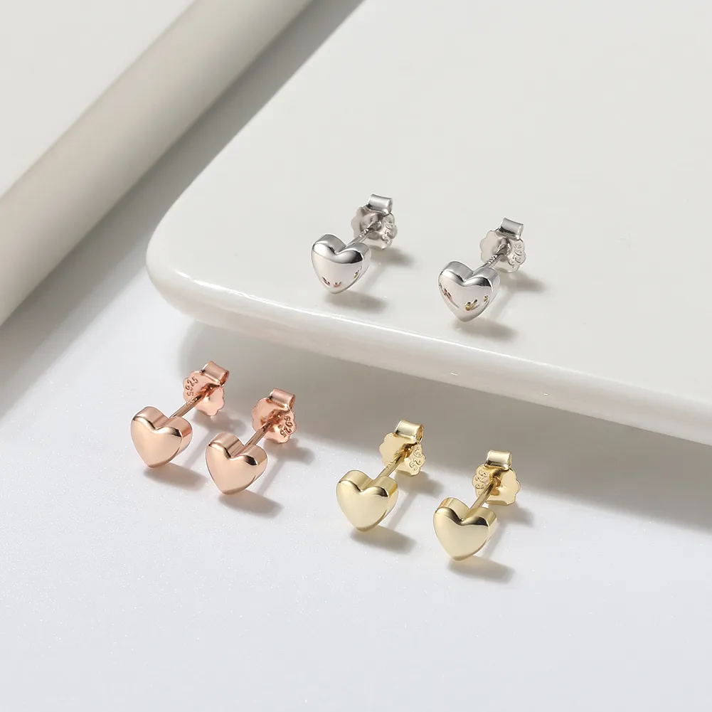 S925 Polished Heart-shaped Stud Earring 40400083 - image2