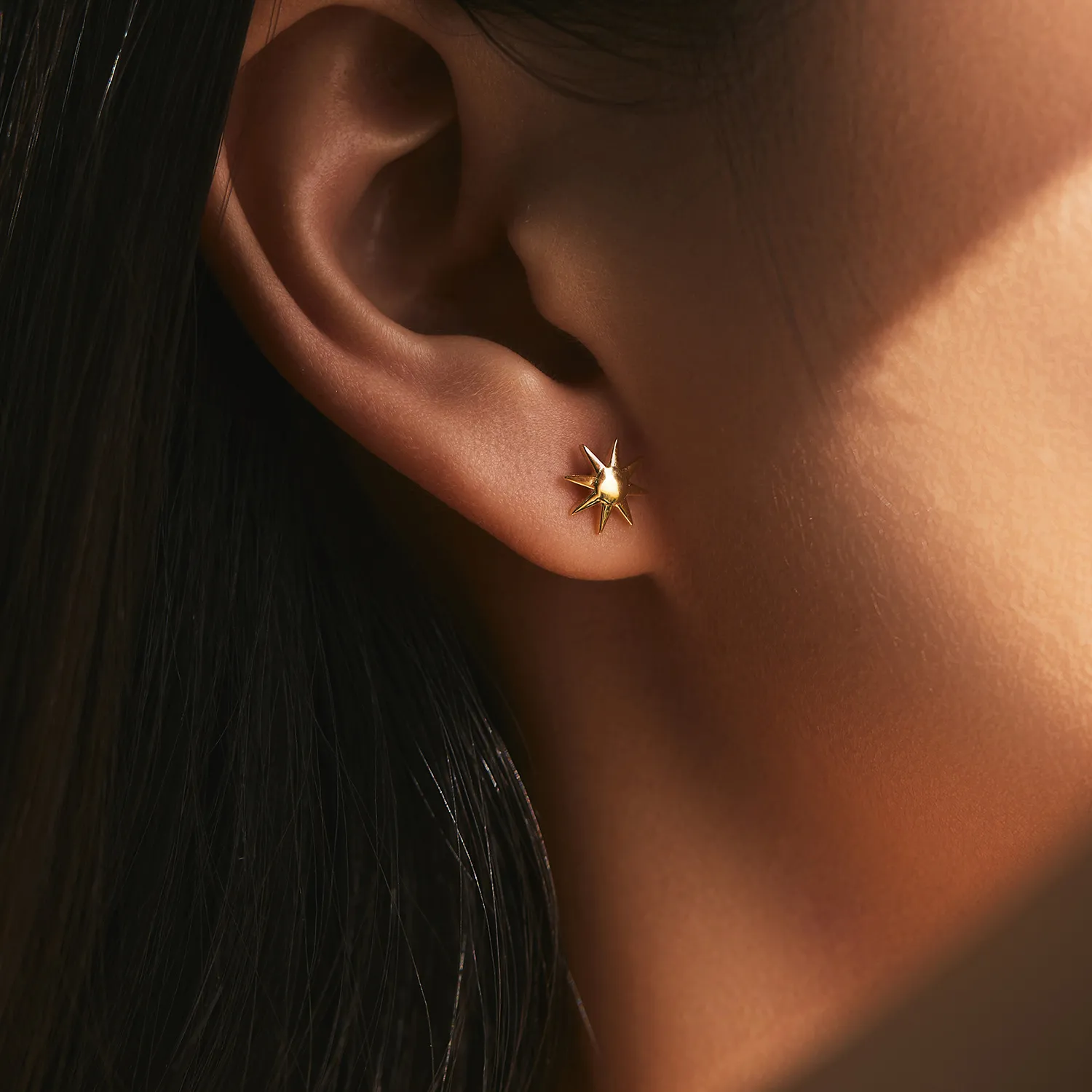 925 Sterling Silver Shining Star Stud Earring 40400090 - image1