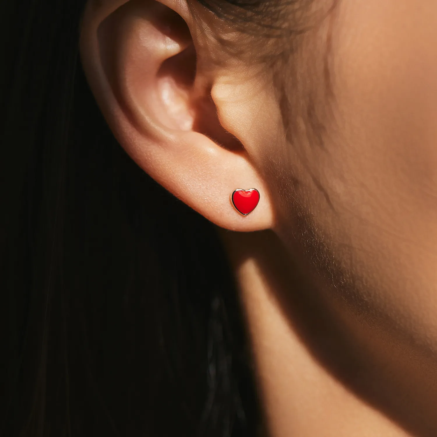 925 Sterling Silver Love Heart Stud Earring 40400092 - image1