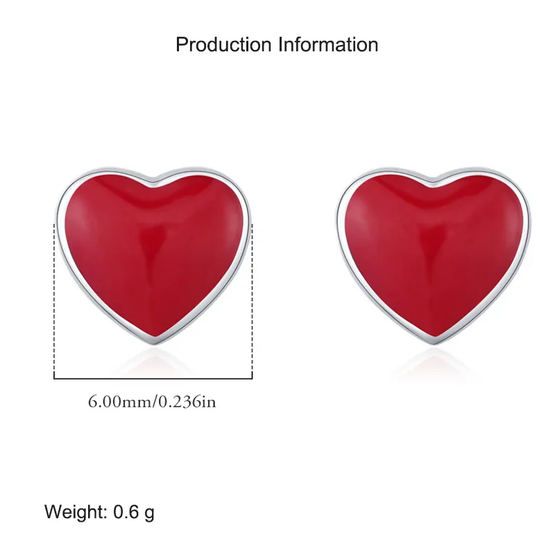 925 Sterling Silver Love Heart Stud Earring 40400092 - image2