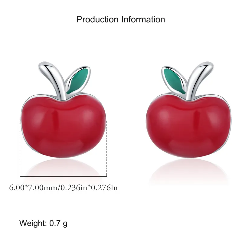 925 Sterling Silver Sweet Apple Stud Earring 40400094 - image2