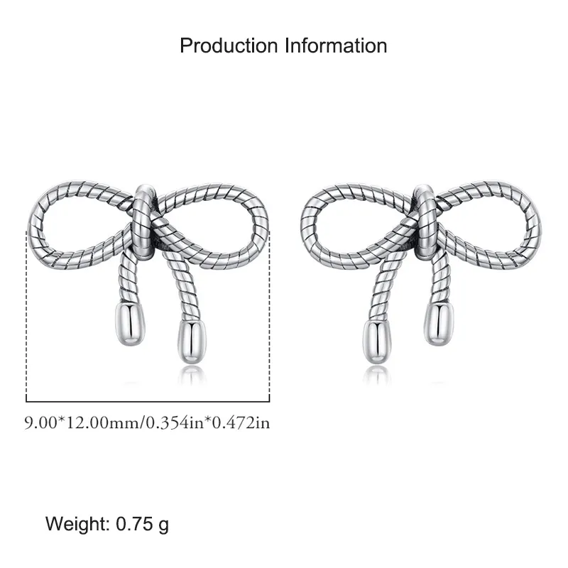 925 Sterling Silver Vintage Twisted Bow Stud Earring 40400096 - image2