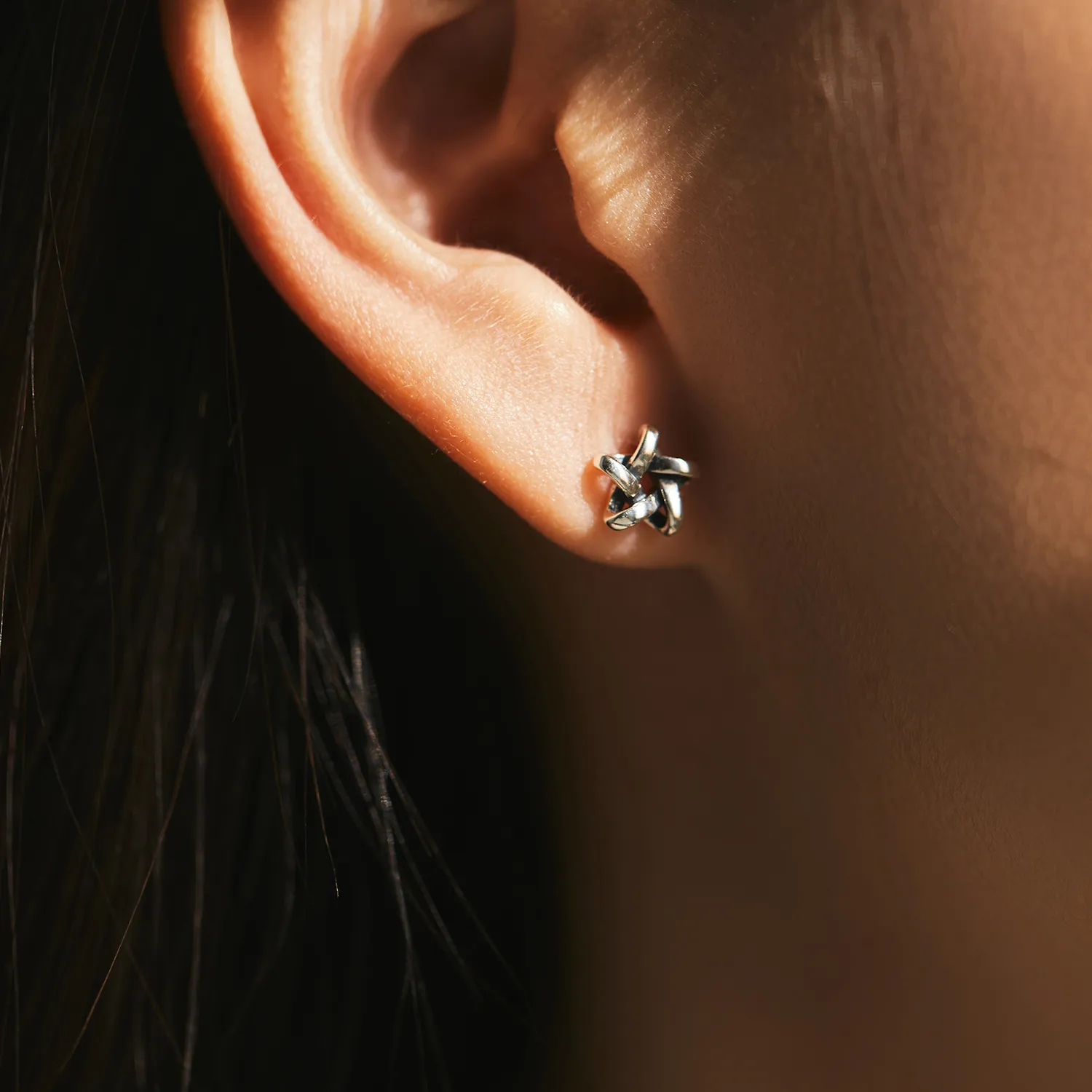 925 Sterling Silver Vintage Star Stud Earring 40400097 - image1