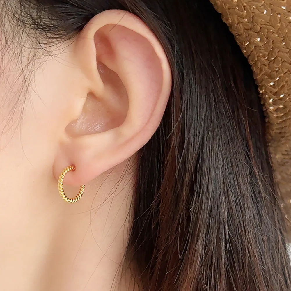 925 Sterling Silver Vintage Twisted Stud Earring 40400103 - image1