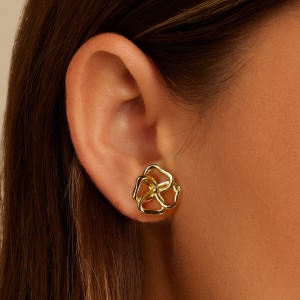 925 Sterling Silver Lucky Four-Leaf Clover Earring 40400112