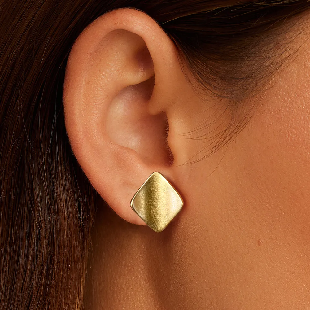 925 Sterling Silver Geometric Square Stud Earring 40400113 - image1