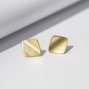 925 Sterling Silver Geometric Square Stud Earring 40400113