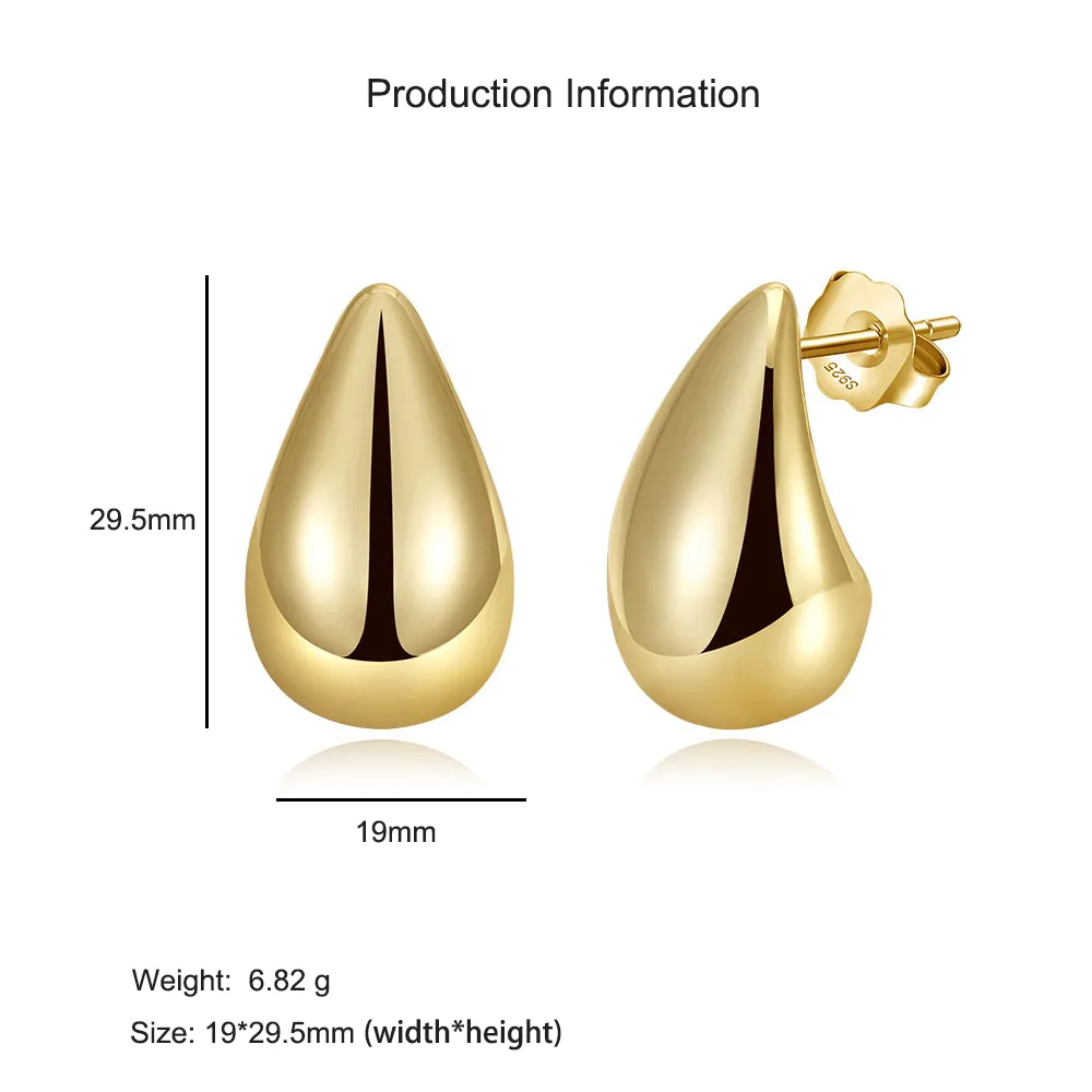 925 Sterling Silver Polished Teardrop Stud Earrings 40400114 - image2
