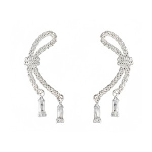 925 Sterling Silver Vintage Twisted Bow Stud Earring 40400125
