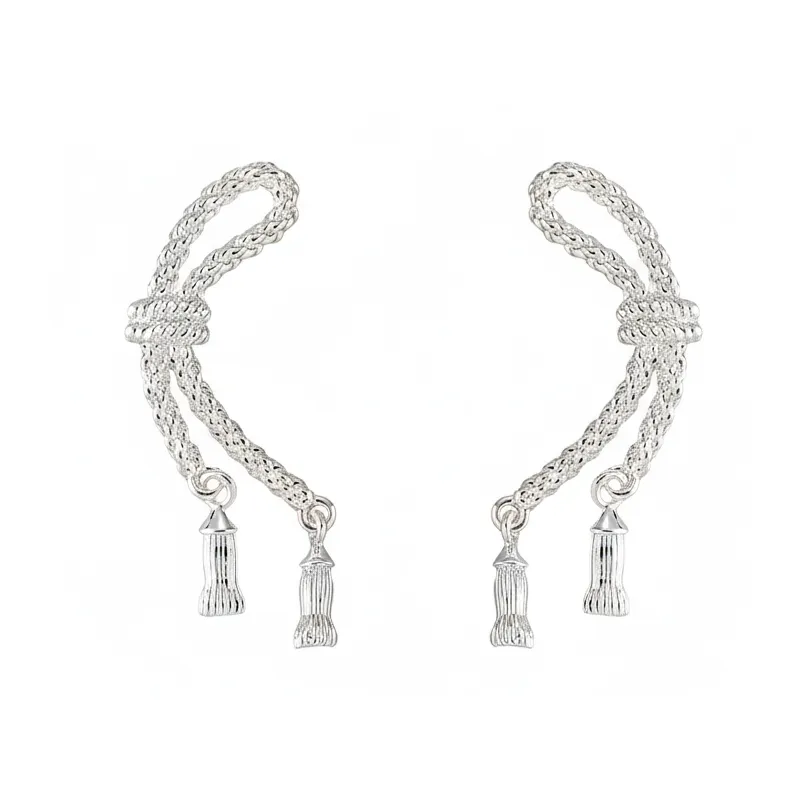 925 Sterling Silver Vintage Twisted Bow Stud Earring 40400125