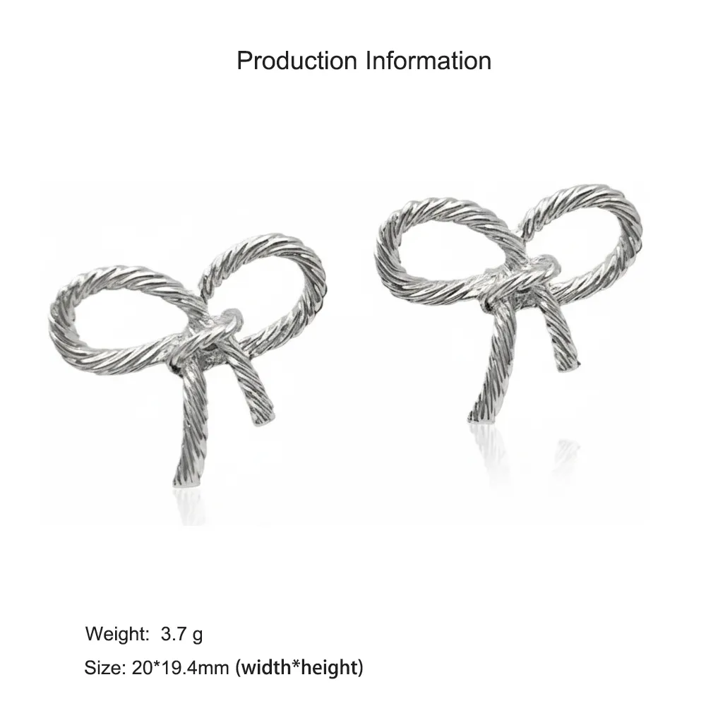 925 Sterling Silver Twisted Rope Bow Stud Earring 40400127 - image2