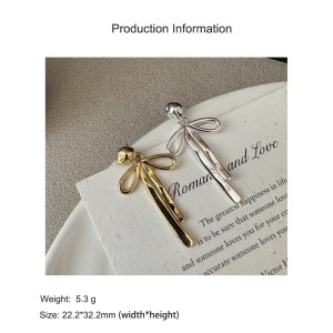 925 Sterling Silver Textured Bow Earring 40400128