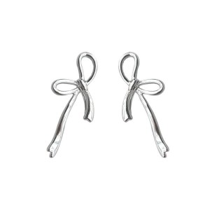 925 Sterling Silver Wire Bow Stud Earring 40400131