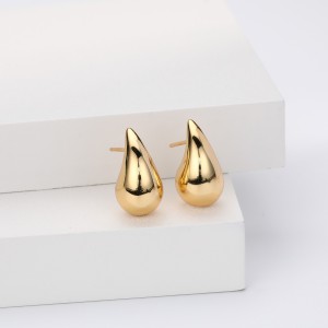 925 Sterling Silver Solid Sculptural Raindrop Stud Earrings 40400135
