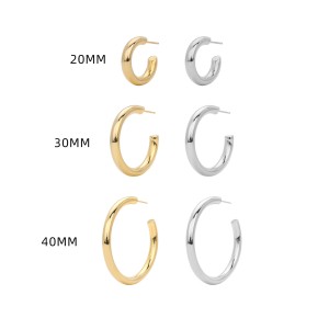 925 Sterling Silver Polished Chunky C-Hoop Earrings 40400137 925 Sterling Silver Polished Chunky C-Hoop Earrings 40400137