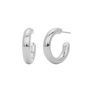 925 Sterling Silver Polished Chunky C-Hoop Earrings 40400137 925 Sterling Silver Polished Chunky C-Hoop Earrings 40400137