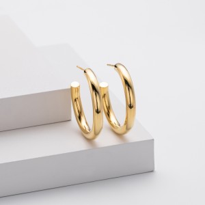 925 Sterling Silver Polished Chunky C-Hoop Earrings 40400137 925 Sterling Silver Polished Chunky C-Hoop Earrings 40400137