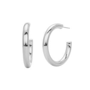 925 Sterling Silver Polished Chunky C-Hoop Earrings 40400137 925 Sterling Silver Polished Chunky C-Hoop Earrings 40400137