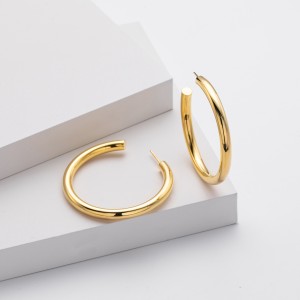 925 Sterling Silver Polished Chunky C-Hoop Earrings 40400137 925 Sterling Silver Polished Chunky C-Hoop Earrings 40400137