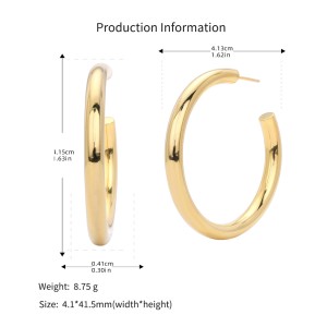 925 Sterling Silver Polished Chunky C-Hoop Earrings 40400137 925 Sterling Silver Polished Chunky C-Hoop Earrings 40400137