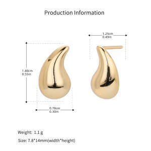 925 Sterling Silver Geometric Smooth Raindrop Stud Earrings 40400138 925 Sterling Silver Geometric Smooth Raindrop Stud Earrings 40400138