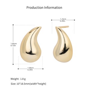 925 Sterling Silver Geometric Smooth Raindrop Stud Earrings 40400138 925 Sterling Silver Geometric Smooth Raindrop Stud Earrings 40400138