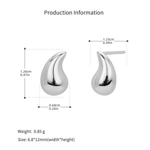 925 Sterling Silver Geometric Smooth Raindrop Stud Earrings 40400138 925 Sterling Silver Geometric Smooth Raindrop Stud Earrings 40400138