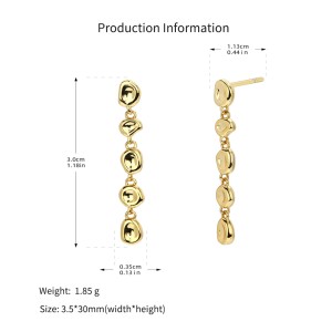 925 Sterling Silver Liquid Metal Nugget Drop Stud Earrings 40400139 925 Sterling Silver Liquid Metal Nugget Drop Stud Earrings 40400139