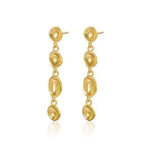 925 Sterling Silver Abstract Bean Linear Dangle Stud Earrings 40400142 925 Sterling Silver Abstract Bean Linear Dangle Stud Earrings 40400142