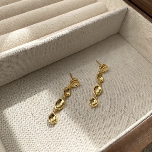 925 Sterling Silver Abstract Bean Linear Dangle Stud Earrings 40400142 925 Sterling Silver Abstract Bean Linear Dangle Stud Earrings 40400142