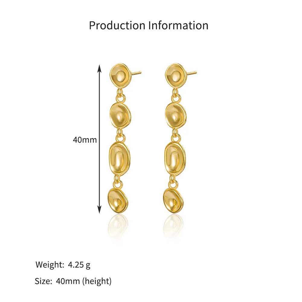 925 Sterling Silver Abstract Bean Linear Dangle Stud Earrings 40400142 - image2