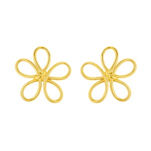 925 Sterling Silver Hollow Wire Floral Knot Stud Earrings 40400144 925 Sterling Silver Hollow Wire Floral Knot Stud Earrings 40400144