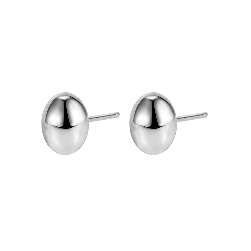 925 Sterling Silver Smooth Oval Bean Stud Earrings 40400145 925 Sterling Silver Smooth Oval Bean Stud Earrings 40400145
