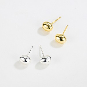 925 Sterling Silver Smooth Oval Bean Stud Earrings 40400145 925 Sterling Silver Smooth Oval Bean Stud Earrings 40400145