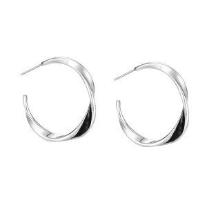 925 Sterling Silver Geometric Mobius Twist Hoop Earrings 40400146 925 Sterling Silver Geometric Mobius Twist Hoop Earrings 40400146