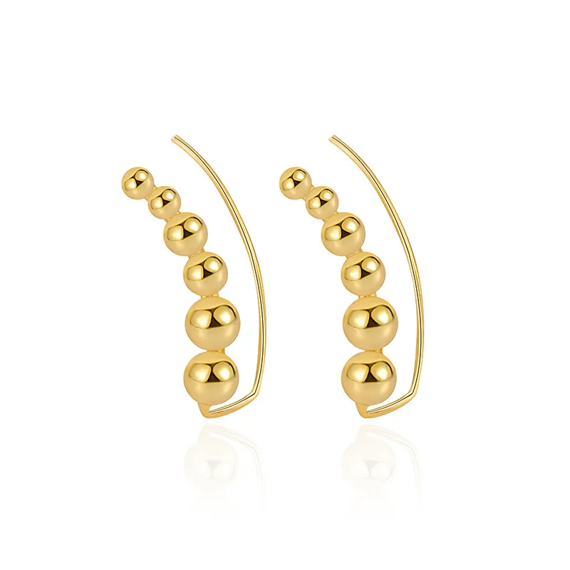 925 Sterling Silver Curved Graduated Ball Stud Earrings 40400149 925 Sterling Silver Curved Graduated Ball Stud Earrings 40400149