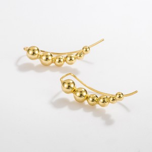 925 Sterling Silver Curved Graduated Ball Stud Earrings 40400149 925 Sterling Silver Curved Graduated Ball Stud Earrings 40400149