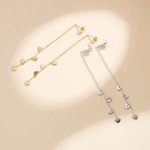 925 Sterling Silver Cascading Heart Drop Stud Earrings 40400151 925 Sterling Silver Cascading Heart Drop Stud Earrings 40400151