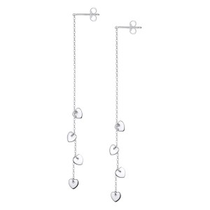 925 Sterling Silver Cascading Heart Drop Stud Earrings 40400151 925 Sterling Silver Cascading Heart Drop Stud Earrings 40400151