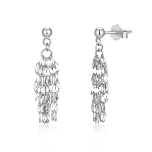 925 Sterling Silver Sequin Chain Tassel Drop Stud Earrings 40400152 925 Sterling Silver Sequin Chain Tassel Drop Stud Earrings 40400152