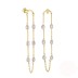 Sterling Silver Pearl Tassel Chain Stud Earring 40500002